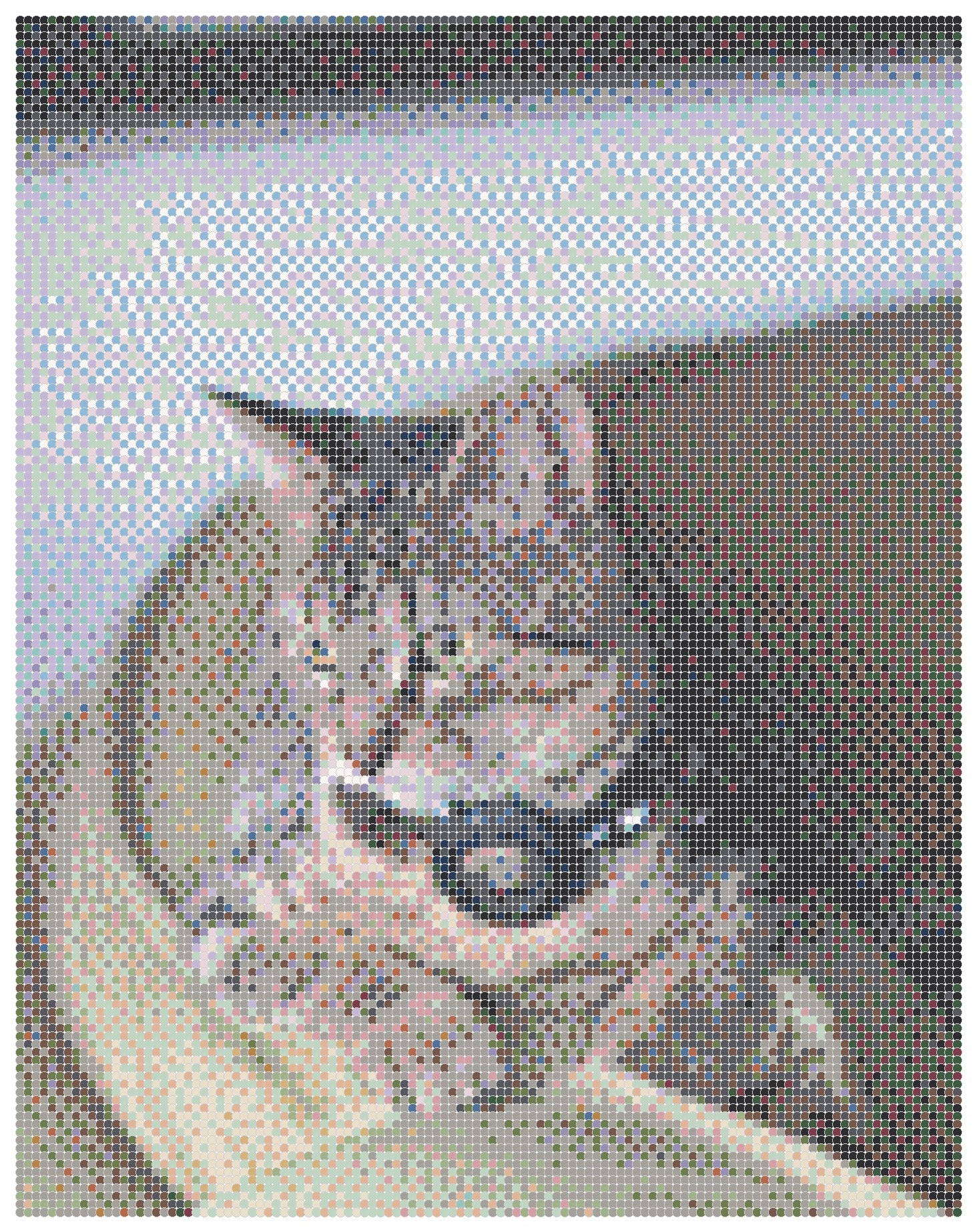 Pixxeleate packed-circle cat portrait canvas direction